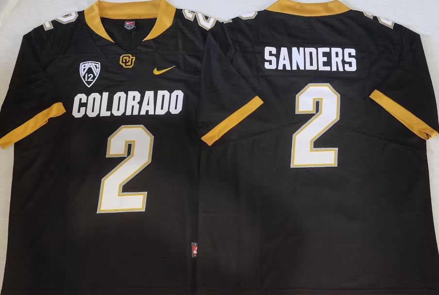 Men Colorado Buffaloes #2 Sanders Black 2025 Nike Limited NCAA Jersey->more ncaa teams->NCAA Jersey